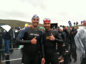With Daniel at the start of the 2012 Boise Ironman
